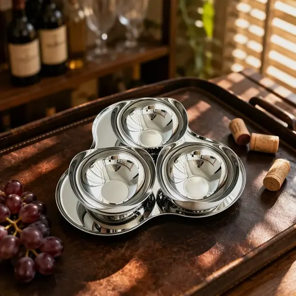 Oval Stainless Serving Bowl — Large