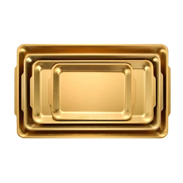 Gold & Silver Serving Trays — Hotel Buffet