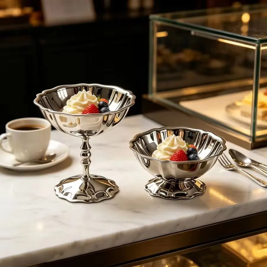 Sundae Cup with Handle — Stainless Steel