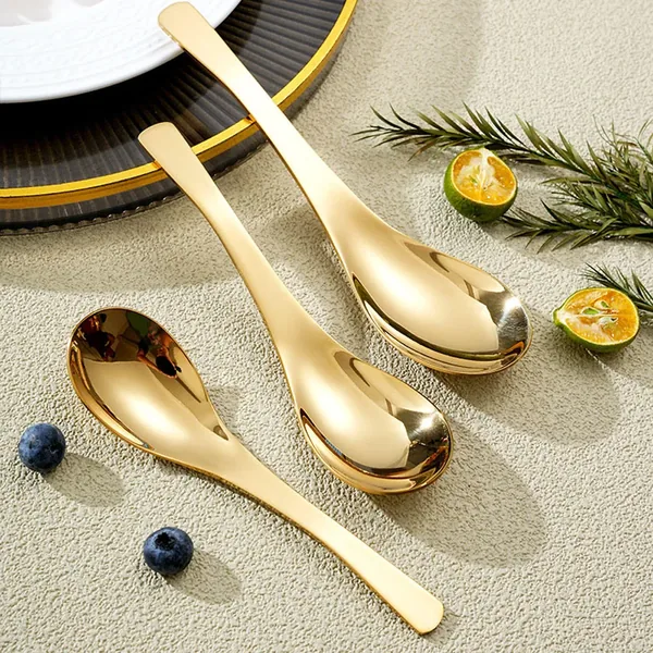 Gold Ramen Spoons — 304 Stainless, Bulk