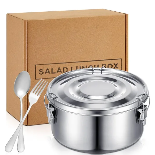 Round Salad Lunch Box Set — 3 Nested