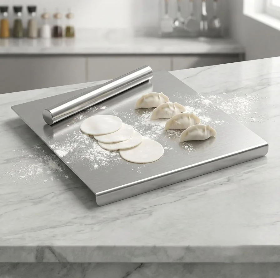 Stainless Cutting Board — Juice Lip, Matte